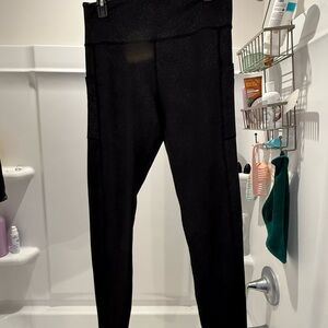 Black Glitter High-Waisted Leggings